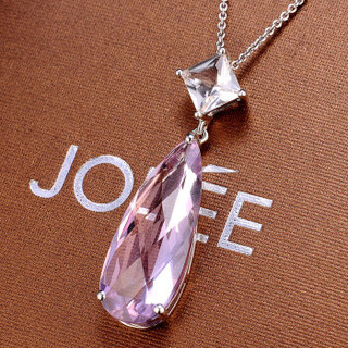 羽兰JOLEE 项链 天然紫水晶银吊坠 彩色宝石简约时尚锁骨链配饰品送女友生日礼物