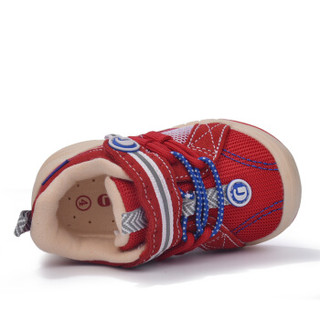 基诺浦18年秋款新款宝宝步前鞋0-18个月婴儿机能鞋关键鞋TXGB1695 红色/白色 5