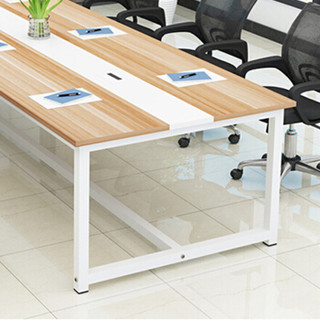 苏美特会议桌钢架洽谈桌员工桌长条桌2200*1200*750白色钢架