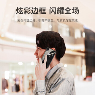 绿联 XR手机壳 通用苹果iphonexr手机 透明电镀壳全包边防摔软壳 防刮保护套轻薄外壳情侣男女款 60938亮黑色