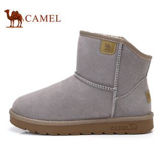 骆驼（CAMEL） 高帮男雪地靴加绒保暖男鞋 A842294124 沙色 42
