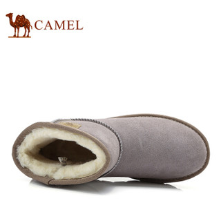 骆驼（CAMEL） 高帮男雪地靴加绒保暖男鞋 A842294124 沙色 42
