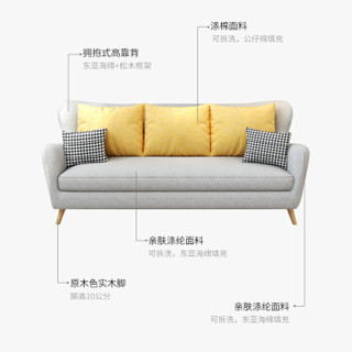 左右 布艺沙发 北欧小户型组合沙发  现代全实木客厅整装极简式沙发椅 DZY6020