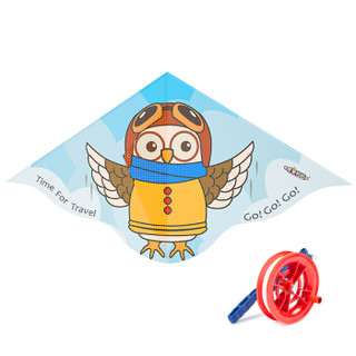 爸爸妈妈（babamama） 风筝 线轮配件 儿童户外玩具 玻璃钢杆飞机风筝 带风筝线轮含100m线 三角猫头鹰 B7020