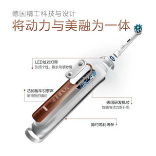 Oral-B 欧乐-B 欧乐B（Oral-B）智能电动牙刷 3D声波震动成人充电式牙刷 iBrush 8000 Plus 玫瑰金