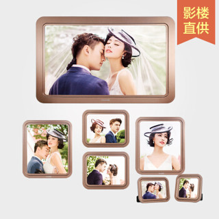 虎彩 影楼大相框挂画摆台定制框画制作 婚纱照宝宝成长艺术照客厅卧室装饰摆件 爱恋套装5框画+2摆台