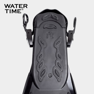 WATERTIME 浮潜三宝装备自由潜水镜护鼻防呛水呼吸管器套装游泳脚蹼装备 黑色 M码（39-43码）