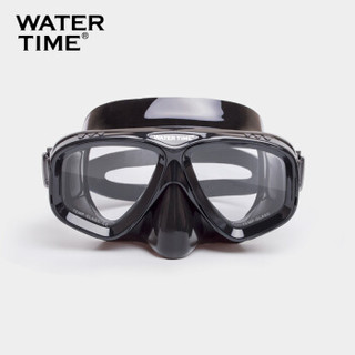 WATERTIME 浮潜三宝装备自由潜水镜护鼻防呛水呼吸管器套装游泳脚蹼装备 黑色 M码（39-43码）