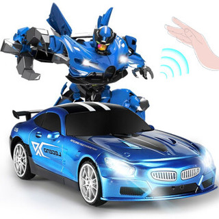 诺巴曼大型1:12宝马蓝色智能手感变形车RC遥控车男孩儿童遥控汽车玩具车儿童玩具车遥控赛车玩具