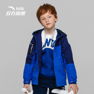 安踏(ANTA)官方旗舰店儿童童装男中大童梭织运动薄外套A35816612骑士蓝-3/160