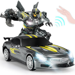 诺巴曼大型1:12宝马银色智能手感变形车RC遥控车男孩儿童遥控汽车玩具车儿童玩具车遥控赛车玩具