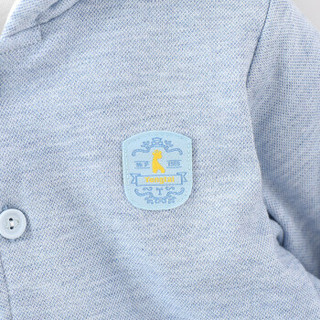 童泰秋冬婴儿衣服5-24个月男女宝宝带帽棉衣套装 T93D1191 蓝色 80