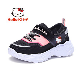 HELLOKITTY 童鞋女童运动鞋 学生时尚跑步鞋潮鞋 K953A3003黑色28