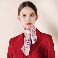 上海故事(STORY Of SHANGHAI)真丝丝巾女士秋冬新品喷绘小方巾英伦风 伊人花清