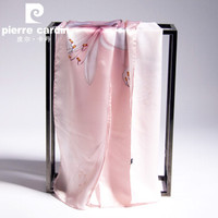 皮尔卡丹（PIERRE CARDIN）真丝丝巾女长巾防晒纱巾沙滩巾高档桑蚕丝绸围巾女大披肩  E11TM5Z01 浅粉