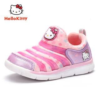 HELLOKITTY 童鞋女童运动鞋 冬季新款儿童保暖毛毛虫休闲鞋 K8543811粉色28