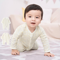 YeeHoO 英氏 婴儿连体衣新生儿童装和尚服四季爬服纯棉内衣 黄色52CM