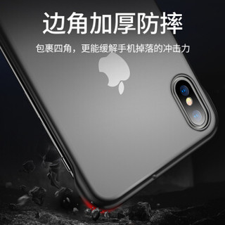 KEKLLE 苹果7/8手机壳 iphone7/8无边框保护套 带挂绳孔超薄透明磨砂硬壳硅胶软边男款简约 红色