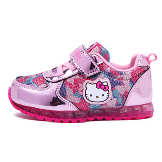 HELLOKITTY 童鞋女童运动鞋 加棉保暖冬季儿童运动休闲鞋 K7543846加棉粉色27