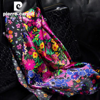 皮尔卡丹（PIERRE CARDIN）真丝丝巾女出游搭配小方巾防晒纱巾高档桑蚕丝绸围巾女  E11TM5Z03 万紫千红