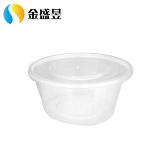金盛昱（JSY）圆形餐盒 750ml一次性外卖透明塑料打包盒汤碗保鲜盒 300套  RYYX750