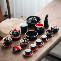苏氏陶瓷 SUSHI CERAMICS 茶具套装高白土手工描金茶杯子功夫茶具28头大套装礼盒