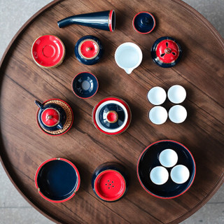 苏氏陶瓷 SUSHI CERAMICS 茶具套装高白土手工描金茶杯子功夫茶具28头大套装礼盒