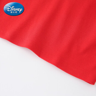 迪士尼 Disney 童装男童宝宝衣服针织长袖T恤可爱上衣2019秋 DA931AE04 大红 130