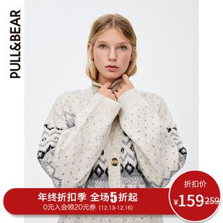 PULL&BEAR 09582310 女款印花提花开衫外套