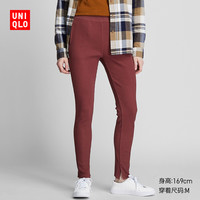 UNIQLO 优衣库 420650 罗纹紧身长裤 18 暗红色 155/62A/S