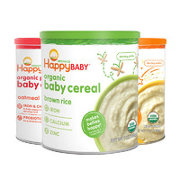 HappyBABY 禧贝 有机米粉 美版 1段 糙米味+燕麦味+2段 混合谷物 198g*3罐