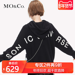 MO&Co. 摩安珂 MA183SWT320 女士羊毛连帽衫