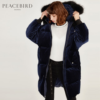 PEACEBIRD 太平鸟 AWAC74665 女士丝绒连帽羽绒服