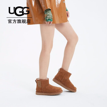 UGG 秋季女士靴平底休闲纯色LOGO时尚短靴经典雪地靴 1108231