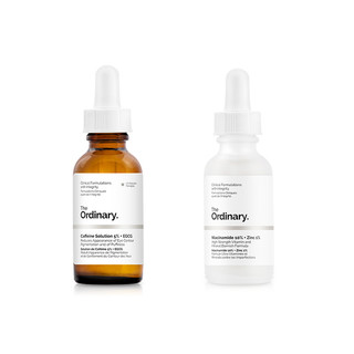 The Ordinary 护肤精华套装 (10%烟酰胺+1%锌精华原液30ml+5%咖啡因+茶多酚眼部精华30ml)