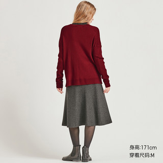 UNIQLO 优衣库 420303 女士美利奴羊毛混纺圆领针织衫