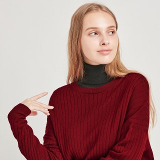 商品uniqlo 优衣库 420303 女士美利奴羊毛混纺圆领针织衫