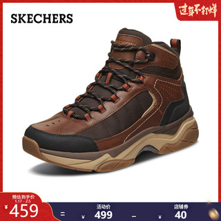 SKECHERS 斯凯奇 男鞋舒适男靴工装靴机能运动鞋男新款 42 棕色
