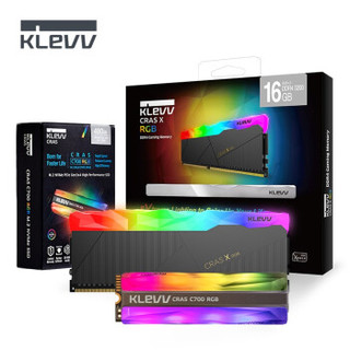 KLEVV 科赋 CRAS X DDR4 3200 16GB(8G×2) 台式内存 +CRAS C700 RGB SSD 480GB NVMe固态硬盘 RGB双十一礼盒套装