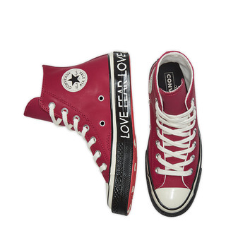 CONVERSE 匡威 563472C Chuck 70 HI 女款爱心字母印花复古高帮鞋