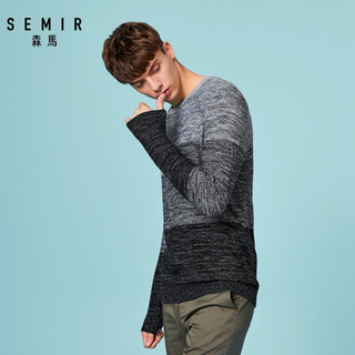 Semir 森马 14-058071349 男士撞色圆领毛衣