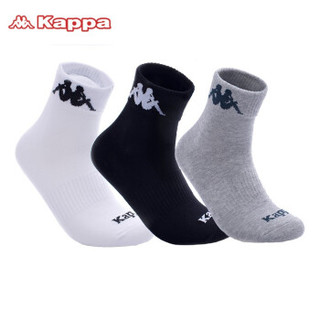 Kappa 卡帕 KP8W15 男士运动短袜 3双 黑/浅灰/深灰