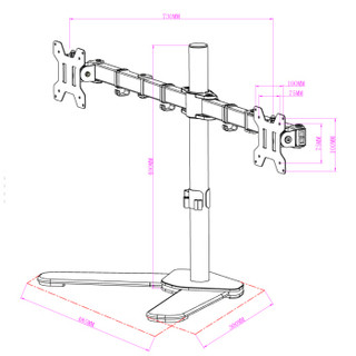 支尔成 ML6442 双屏显示器支架2屏拼接多屏观看液晶电脑支架桌面台式站立两屏支架 17-27英寸