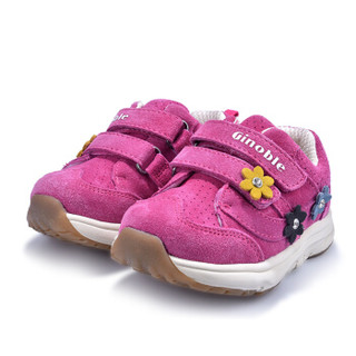 基诺浦机能鞋秋款女童鞋婴儿鞋宝宝防滑学步鞋运动鞋TXG3071 玫红 9