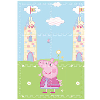 小猪佩奇 Peppa Pig EPE双面加厚拼接宝宝爬行垫防滑泡沫垫玩具2CM 儿童拼接爬爬垫（6片装）城堡数字带边条