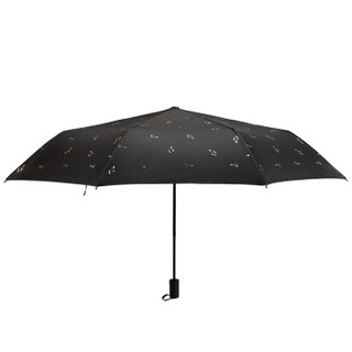皓顿(HAUTTON)遮阳伞黑胶防晒双层小黑伞三折叠自动晴雨伞9481YS008黑色