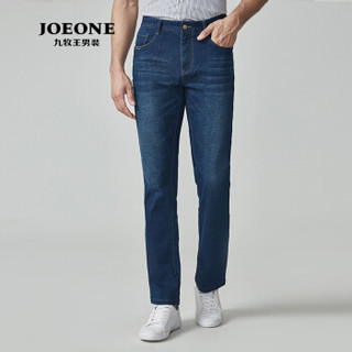 九牧王（JOEONE）牛仔裤 男士商务休闲夏季男裤直筒长裤子96洗水JJ182122T