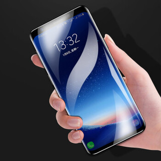 邦克仕(Benks)三星Galaxy S9+手机钢化玻璃膜 曲面全屏全覆盖钢化膜 S9+高清手机贴膜保护膜 一体成型 黑色