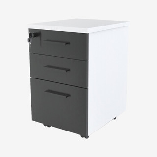 麦森（maisen）活动柜 办公职员文件资料储物抽屉小矮柜子 黑色+白色 可定制 MS-HDG-111