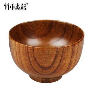 竹木本记原木木碗日式天然漆宝宝专用米饭碗木碗汤碗